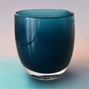 Glassybaby Home Sweet Home 1597 Votive Candleholder Art Glass Teal Blue 2016 New